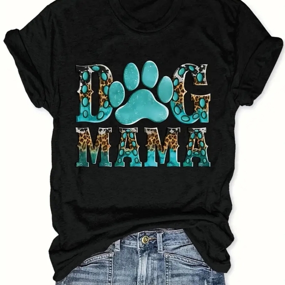 Tops - NEW Dog Mama Black T-Shirt